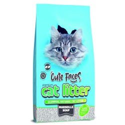 Cute Faces  Marsilya Sabun Kokulu Topaklanan Kalın Taneli  Kedi Kumu 10L.