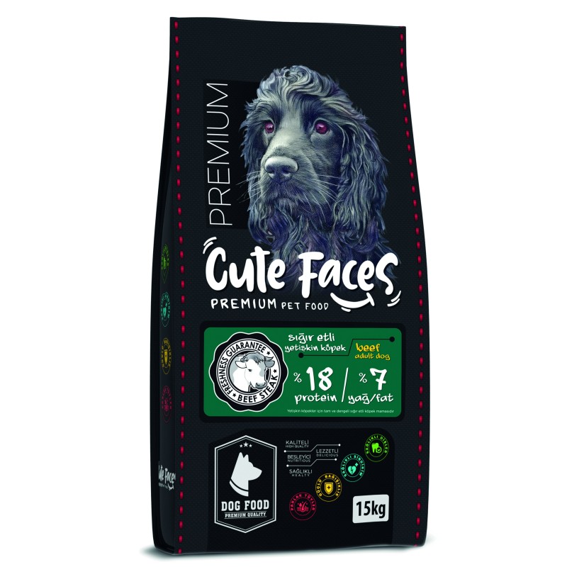 Cute Faces Premium Adult Dog 18/7 Beef
