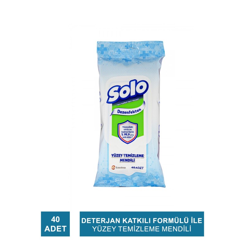 Solo Yüzey Temizleme Mendili 40 Adet (S.K.T 03-2024)