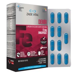 Zade Vital Demir ve Probiyotik Takviye Edici Gıda 30 Kapsül