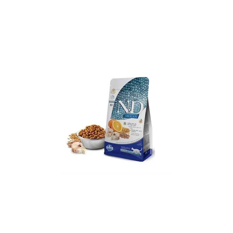 N&D Ocean Morina Balığı, K.Buğday,Yulaf&Portakal Adult 1,5 Kg