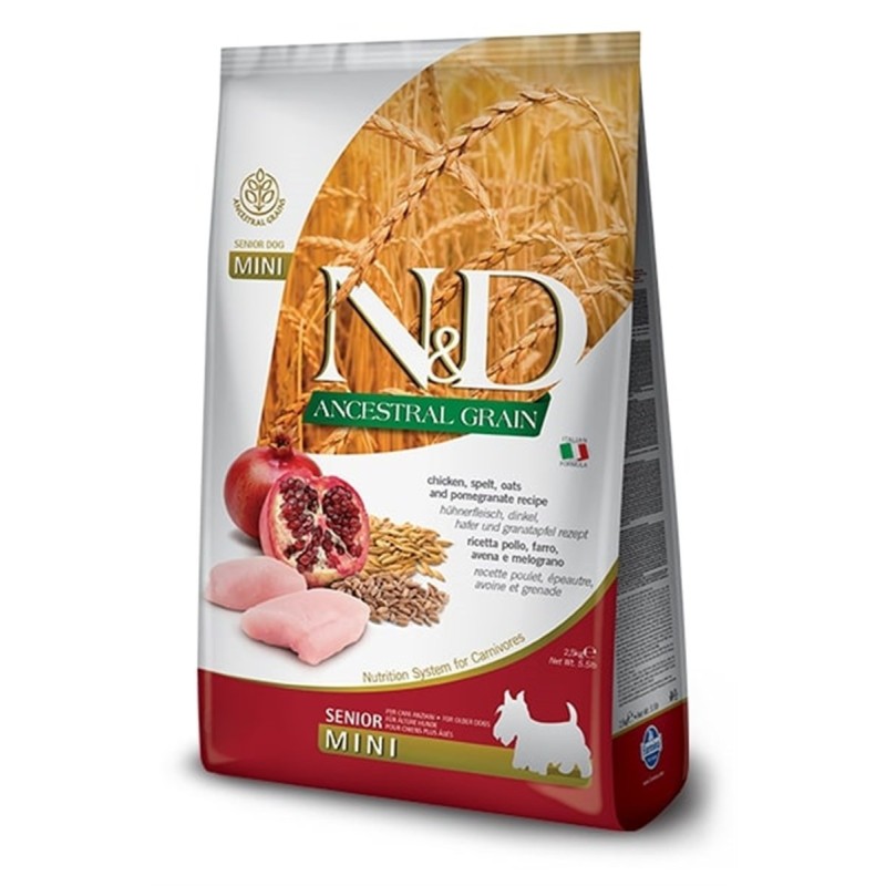 N&D Ancestral Graın Senıor Tavuk, K.Buğday&Nar Adult Mını 2,5Kg