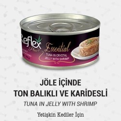 Reflex Plus+ Essential Jöle İçinde Ton Balıklı & Karidesli  Yetişkin Kedi Maması 70Gr