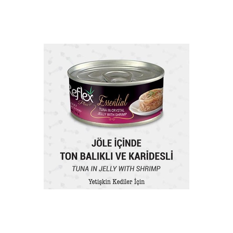 Reflex Plus+ Essential Jöle İçinde Ton Balıklı & Karidesli  Yetişkin Kedi Maması 70Gr
