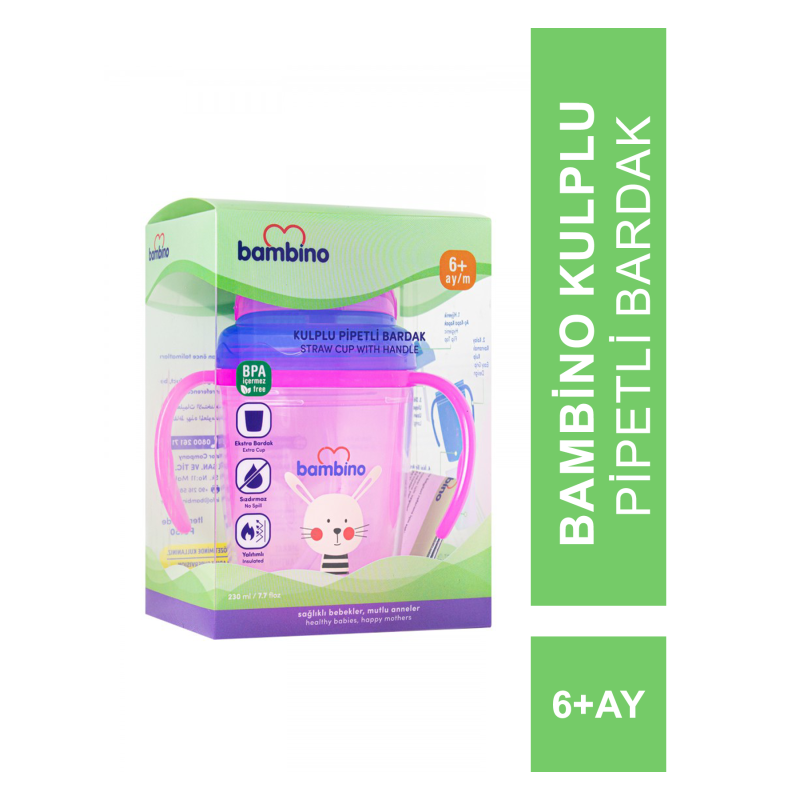Bambino Kulplu Pipetli Bardak 6+ Ay ( P6150 )