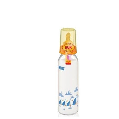 NUK Standart Kauçuk Emzikli Cam Biberon (250 ml)
