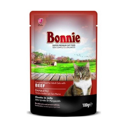 Bonnie Kedi Pouch Biftek 85 gr