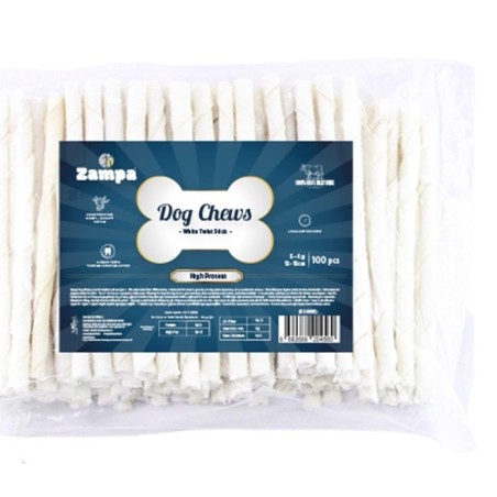 Zampa Beyaz Burgu Çubuk -Sticks- Kemik Köpek Ödülü 100 lü 5g