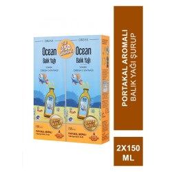 Ocean Orange Portakal Aromalı Balık Yağı Şurup 150ml ( 2'li Set ) (S.K.T 01-2025)