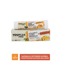 Youplus Pro Vitamin C & D & Çinko & Propolis 15 Efervesan Tablet