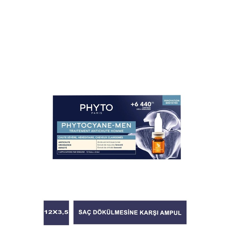 Phyto Phytocyane Erkek Tipi Kronik Saç Dökülme Karşıtı 12 x 3,5 ml Ampul Phyto Phytocyane Erkek Tipi Kronik Saç Dökülme Karşıtı 12 x 3,5 ml Ampul