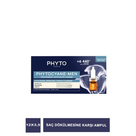 Phyto Phytocyane Erkek Tipi Kronik Saç Dökülme Karşıtı 12 x 3,5 ml Ampul
