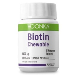 Voonka Biotin Chewable Takviye Edici Gıda 5000 mg 62 Tablet