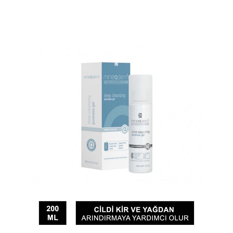 Mineaderm Deep Cleansing Pureness Gel ( Derinlemesine Yüz Temizleme Jeli ) 200 ml (S.K.T 08-2025)