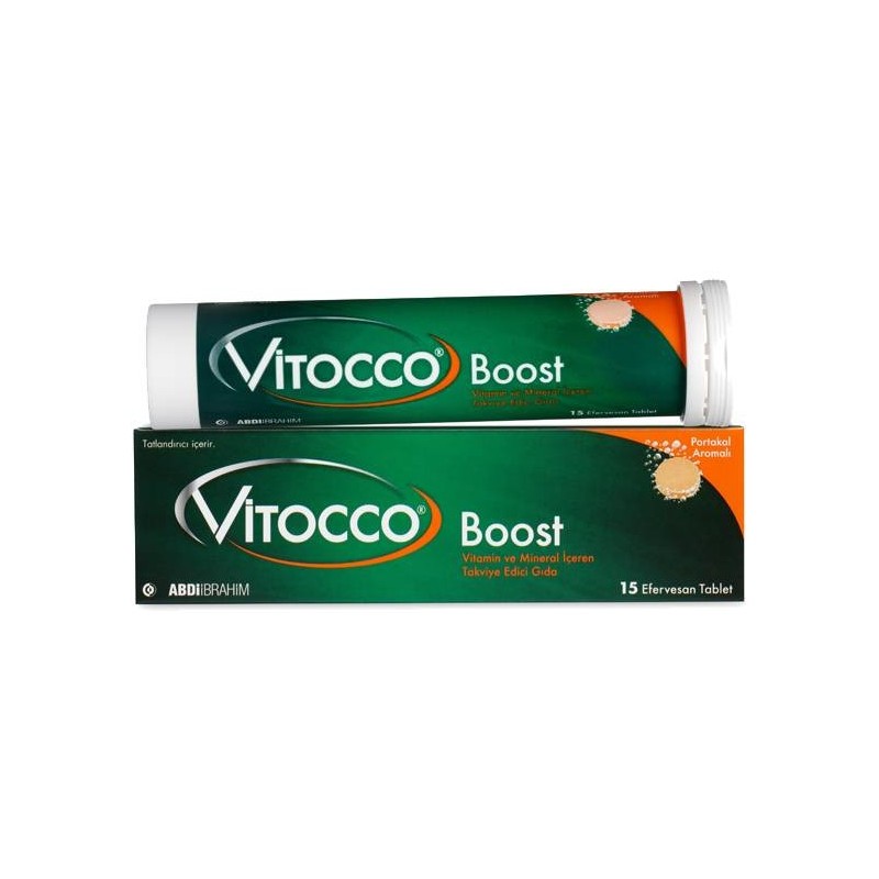Vitocco Boost Vitamin Mineral İçeren Takviye Edici Gıda 15 Efervesan Tablet