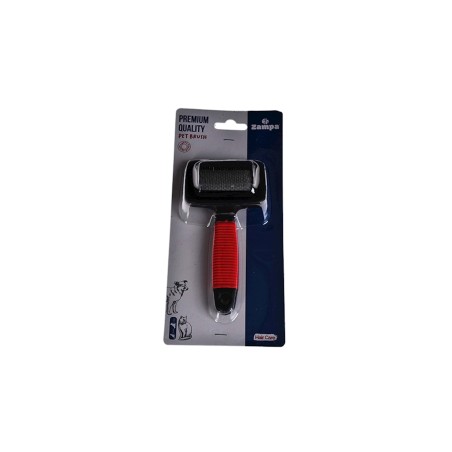 Zampa Slikon Top Başlıklı Kedi ve Köpek Fırçası Small 14x7cm, Kırmızı