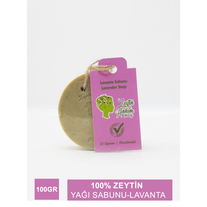 Zeytin Hanım Beauty %100 Zeytinyağı Sabunu - Lavanta - 100Gr