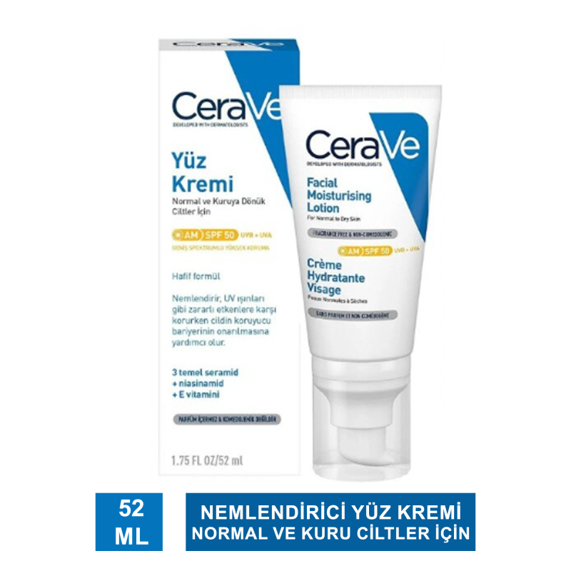 Cerave SPF50 Güneş Koruma Faktörlü Yüz Kremi 52 ml Fiyatı ve Yorumları