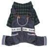 Paw Star Haki Ekose Köpek Bahçıvan Tulum 2XL