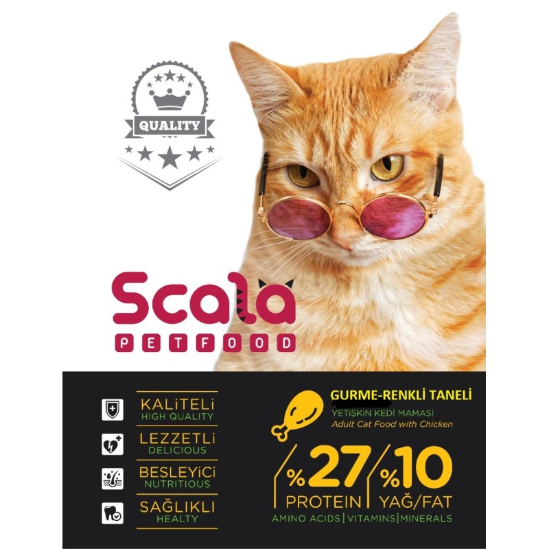 Scala Gurme Renkli Yetişkin Kedi Maması 10 kg