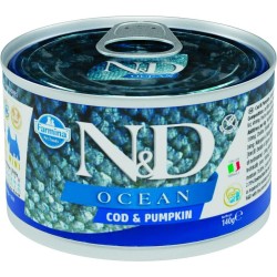 N&D Ocean Köpek Konserve Morina Balığı & Balkabağı Mini 140 Gr