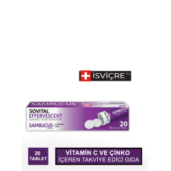 Sovital Sambucus ( Kara Mürver ) 20 Efervesan Tablet (S.K.T 10-2023)
