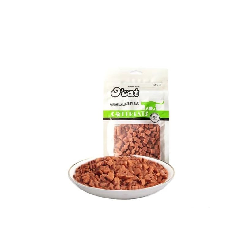 O Cat Somon Balıklı Kalpli Granül Kedi Ödülü 50 Gr