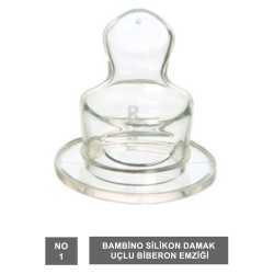Bambino Silikon Damak Uçlu Biberon Emziği no1 T153