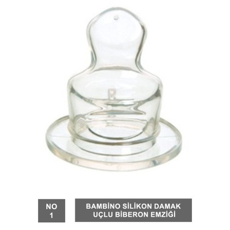 Bambino Silikon Damak Uçlu Biberon Emziği no1 T153