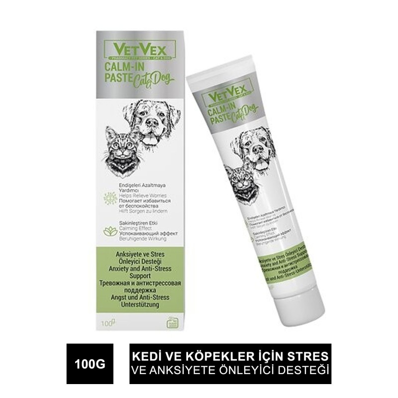 VetVex Calm-In Kedi ve Köpek Aksiyete & Stres Desteği 100 gr