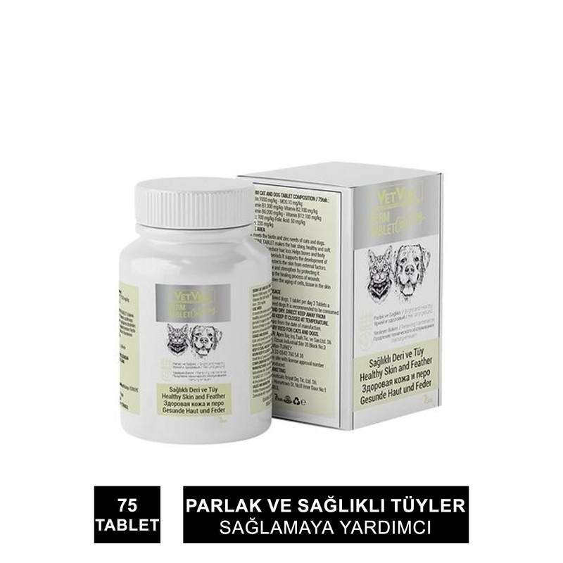 VetVex Derm Kedi ve Köpek Deri & Tüy Sağlığı 75 Tablet