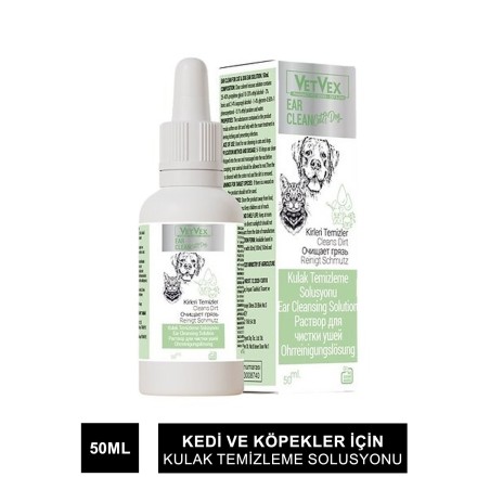 VetVex Ear Clean Kedi ve Köpek Kulak Temizleme Solüsyonu 50 ml