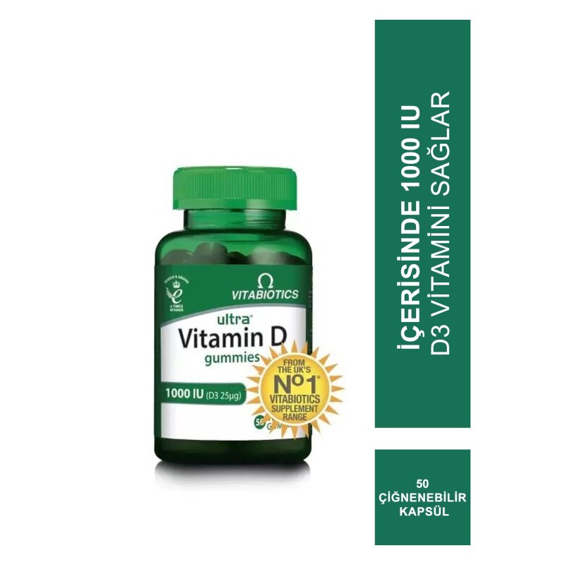 Outlet - Vitabiotics Ultra Vitamin D Gummies 50 Çiğnenebilir Kapsül