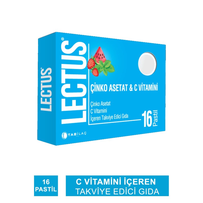 Lectus Çinko Asetat & C Vitamini 16 Pastil