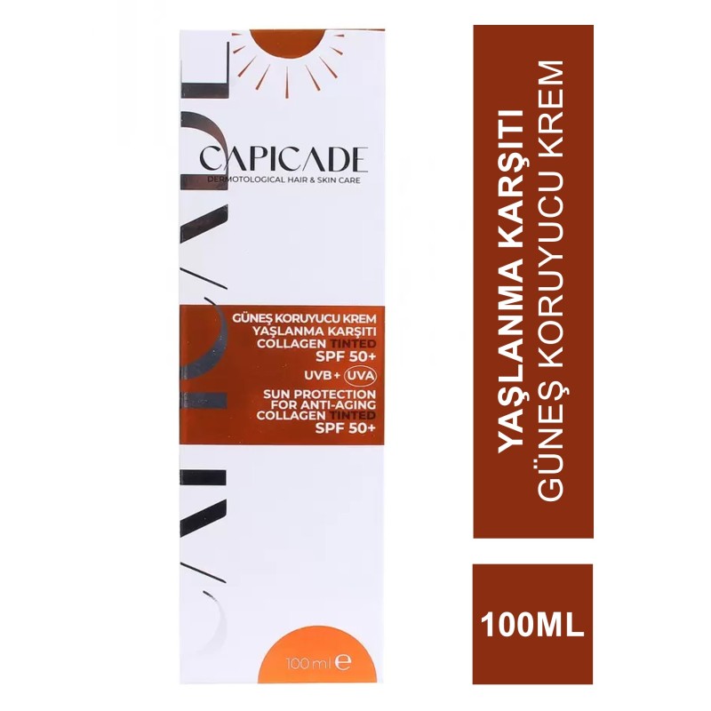 Capicade Güneş Koruyucu Krem Spf 50+ Yaşlanma Karşıtı - Renkli 100 ml