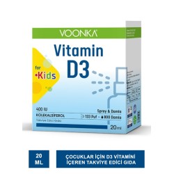 Outlet - Voonka Vitamin D3 for Kids 400 IU Sprey&Damla 20 ml