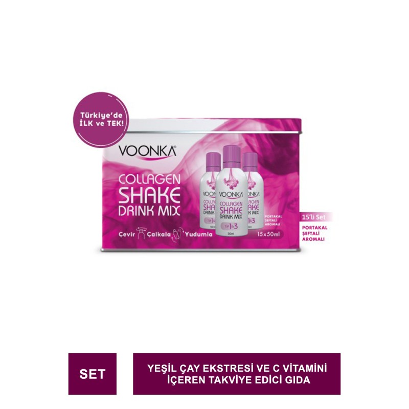 Outlet - Voonka Beauty Collagen Shake Drink Mix Portakal & Şeftali Aromalı 15x50 ml Outlet - Voonka Beauty Collagen Shake Drink Mix Portakal & Şeftali Aromalı 15x50 ml