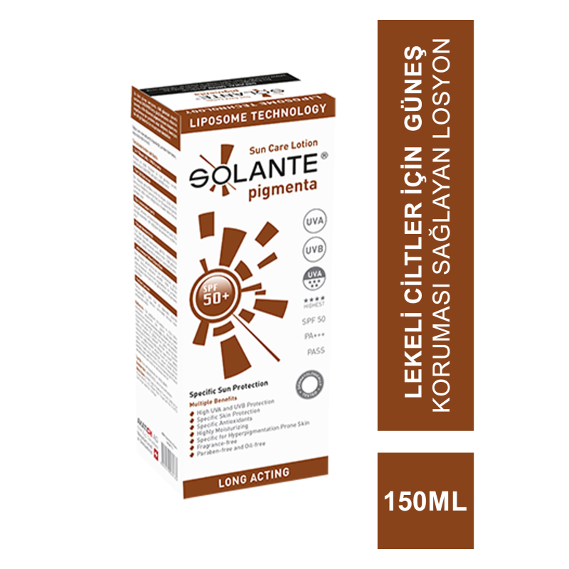Solante Pigmenta SPF 50+ Güneş Koruyucu 150 ml Güneş Losyonu Solante Pigmenta SPF 50+ Güneş Koruyucu 150 ml Güneş Losyonu