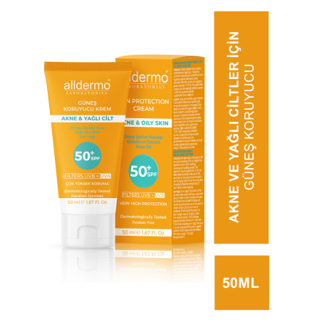 Alldermo Akne & Yağlı Cilt Güneş Koruyucu Krem SPF 50+ 50 ml