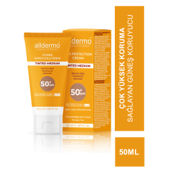 Alldermo Tinted Medium Güneş Koruyucu Krem SPF 50+ 50 ml