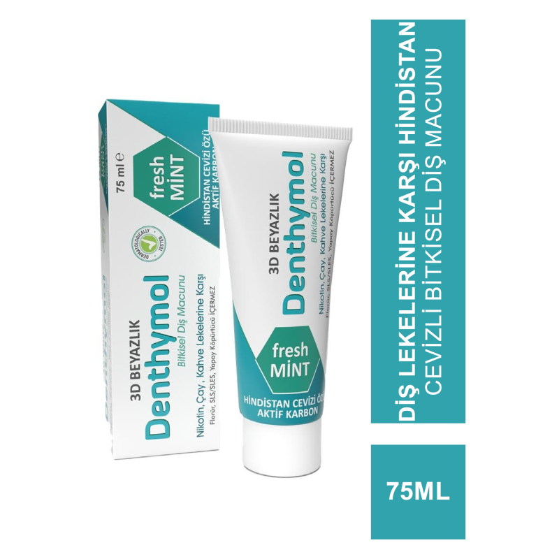 Denthymol 3D Beyazlık Diş Macunu ( Hindistan Cevizi - Karbon ) 75 ml