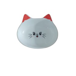 Daisy Kedi Kulaklı Porselen Mama ve Su Kabı 14*4 cm