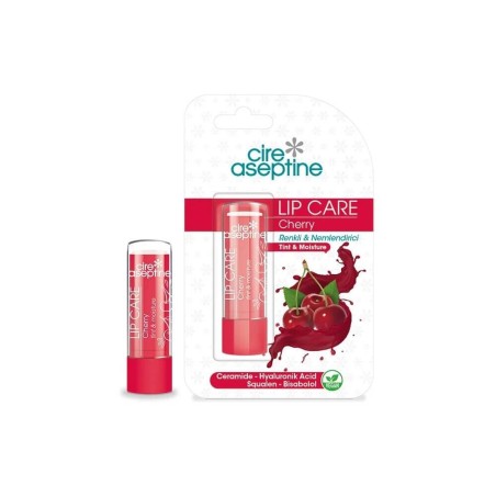 Cire Aseptine Kiraz Aromalı Renkli Dudak Bakım Kremi 4,5gr
