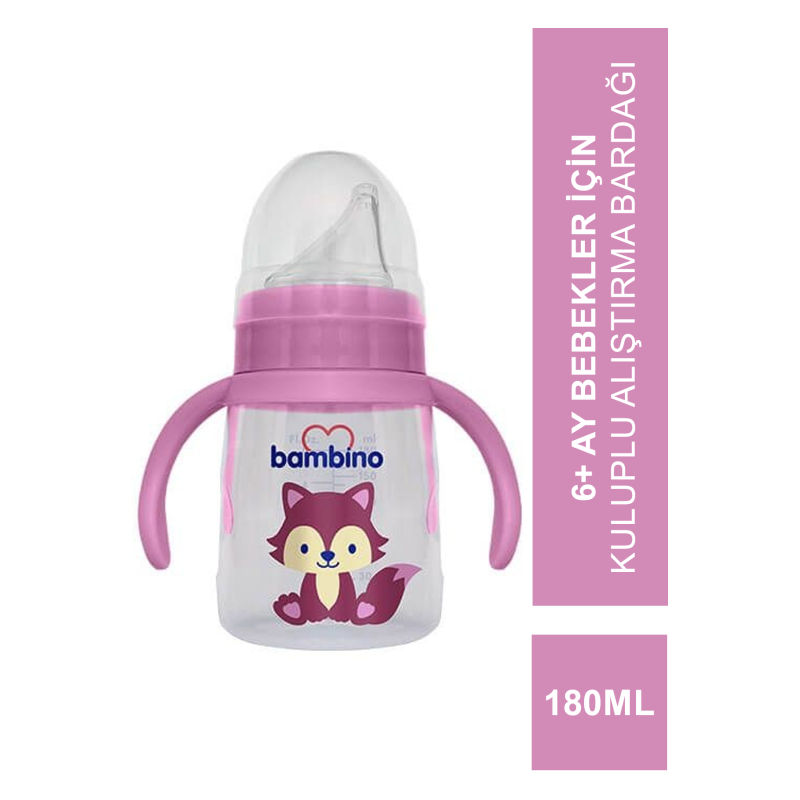 Bambino Kulplu Alıştırma Bardağı 6+ Ay 180 ml ( P6242 )