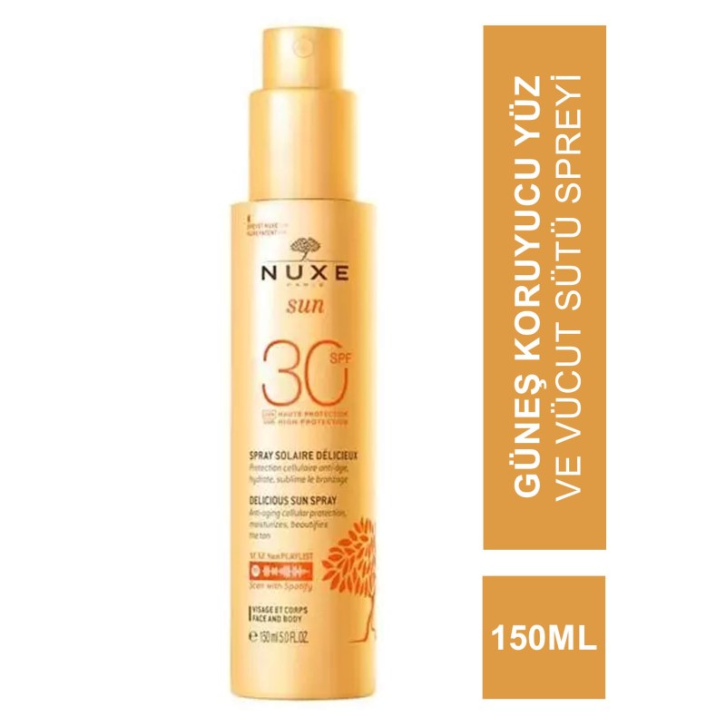 Nuxe Sun Spf30 Güneş Koruyucu Yüz ve Vücut Sütü Spreyi 150 ml