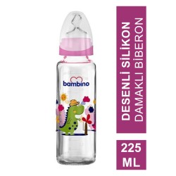 Bambino Klasik Cam Biberon Damaklı 0-6 Ay 225 ml ( B012 )