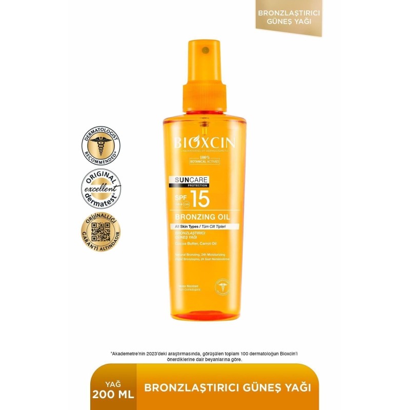 Bioxcin Sun Care Tüm Ciltler İçin Bronzlaştırıcı Yağ Spf 15 200 ml