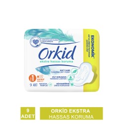 Orkid Ekstra Hassas Koruma Normal (Boy 1) Kanatlı Hijyenik Ped 9 Adet