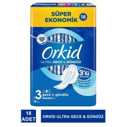 Orkid Ultra Gece & Gündüz ( Boy 3 ) Hijyenik Ped 18 Adet