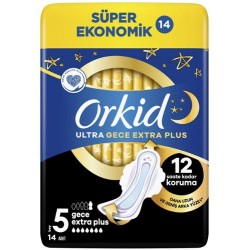 Orkid Ultra Gece Extra Plus ( Boy 5 ) Hijyenik Ped 14 Adet